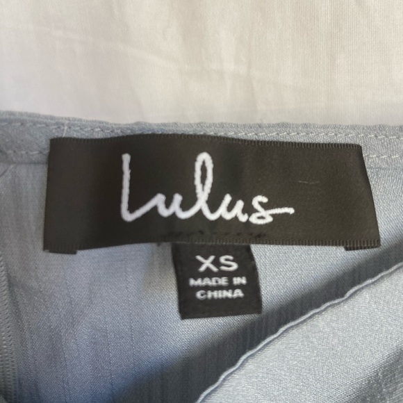 Lulus Sweet As Can Be Blue Striped Puff Sleeve Mini Dress Size XS - Picture 10 of 15